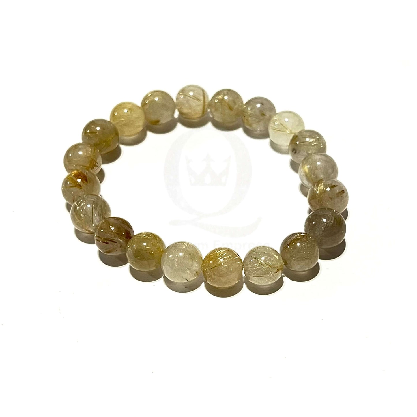 Gold Rutilated Quartz Crystal Bracelet